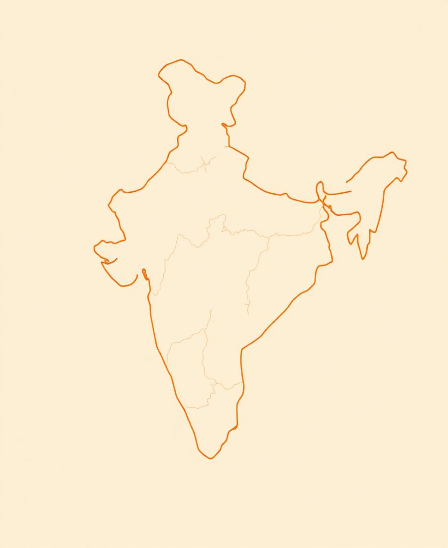 Map of India — 111 destinations